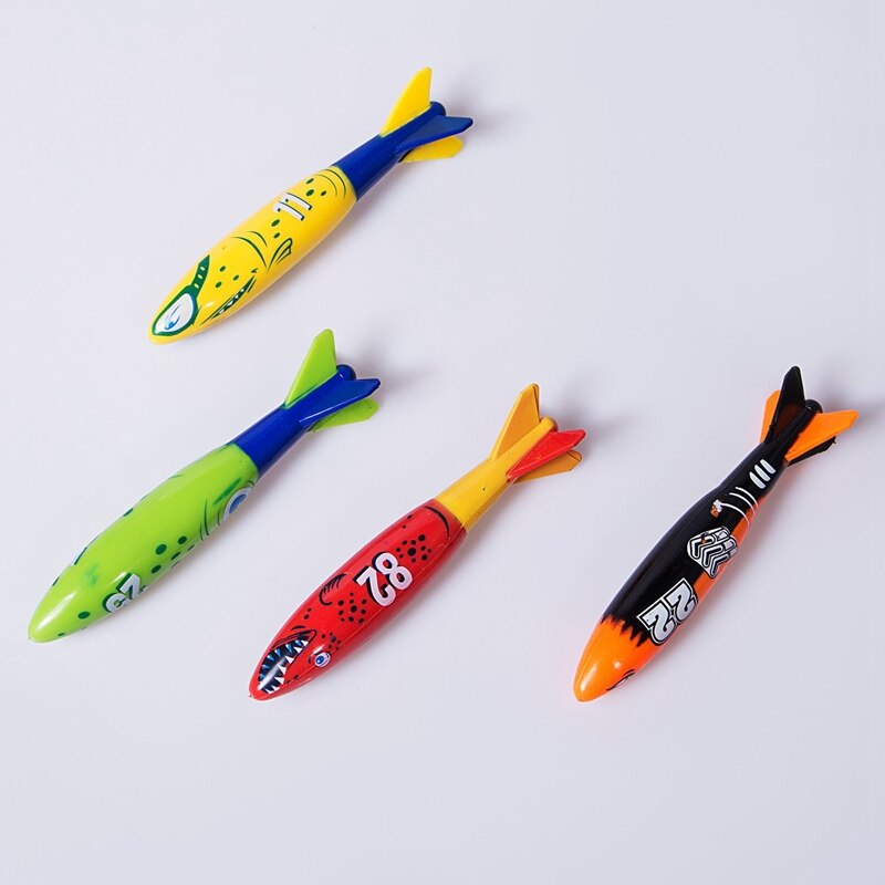 8 Pcs Onderwater Zwembad Duiken Ringen, Duiken Gooi Torped o Bandieten Speelgoed Voor Kids Set. Training Dive Speelgoed Voor Leren