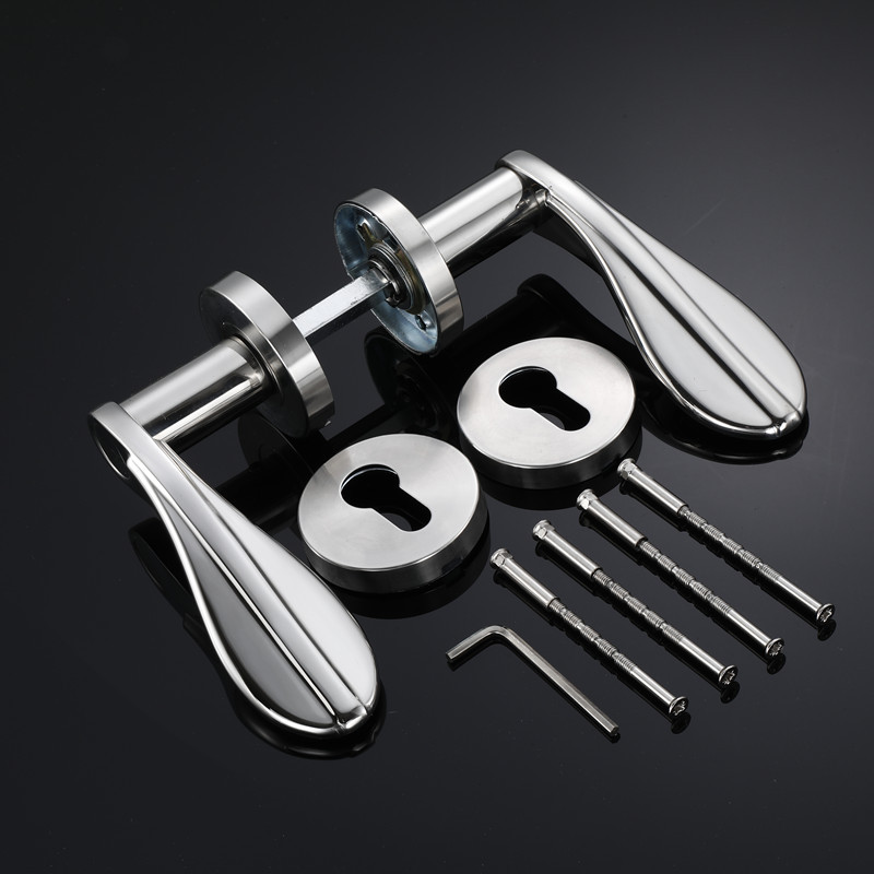 1 set rostfritt stål universal dörrknopp sovrum delat dörrlås handtag dörrhandtag beslag dörrhandtag för innerdörrar: Brons