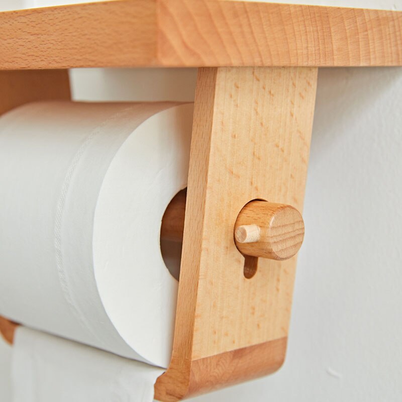 Badeværelse toiletpapirholder husholdning toiletpapir kasse papirrør træ enkel toiletrulleholder