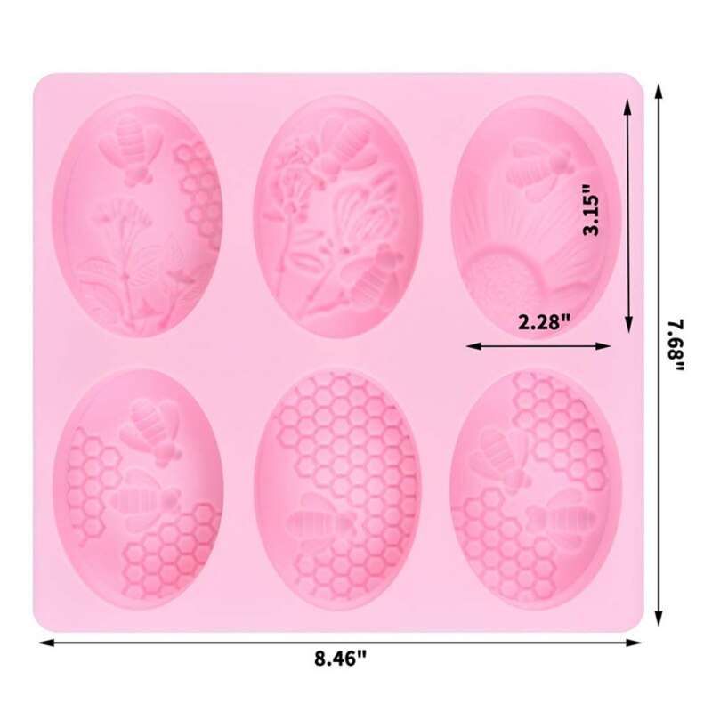 1PC diy Silicone Honey Mold Handmade Soap Mold Bee Craft Soap Mold 6-grids Soap Molds Soap Making Unique Soap Making Tool