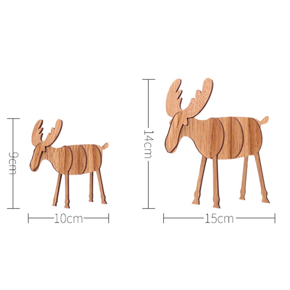 1pc kerstdecoraties, mooie cartoon elanden, houten tafeldecoratie voor thuis, kantoren, winkels, hotels
