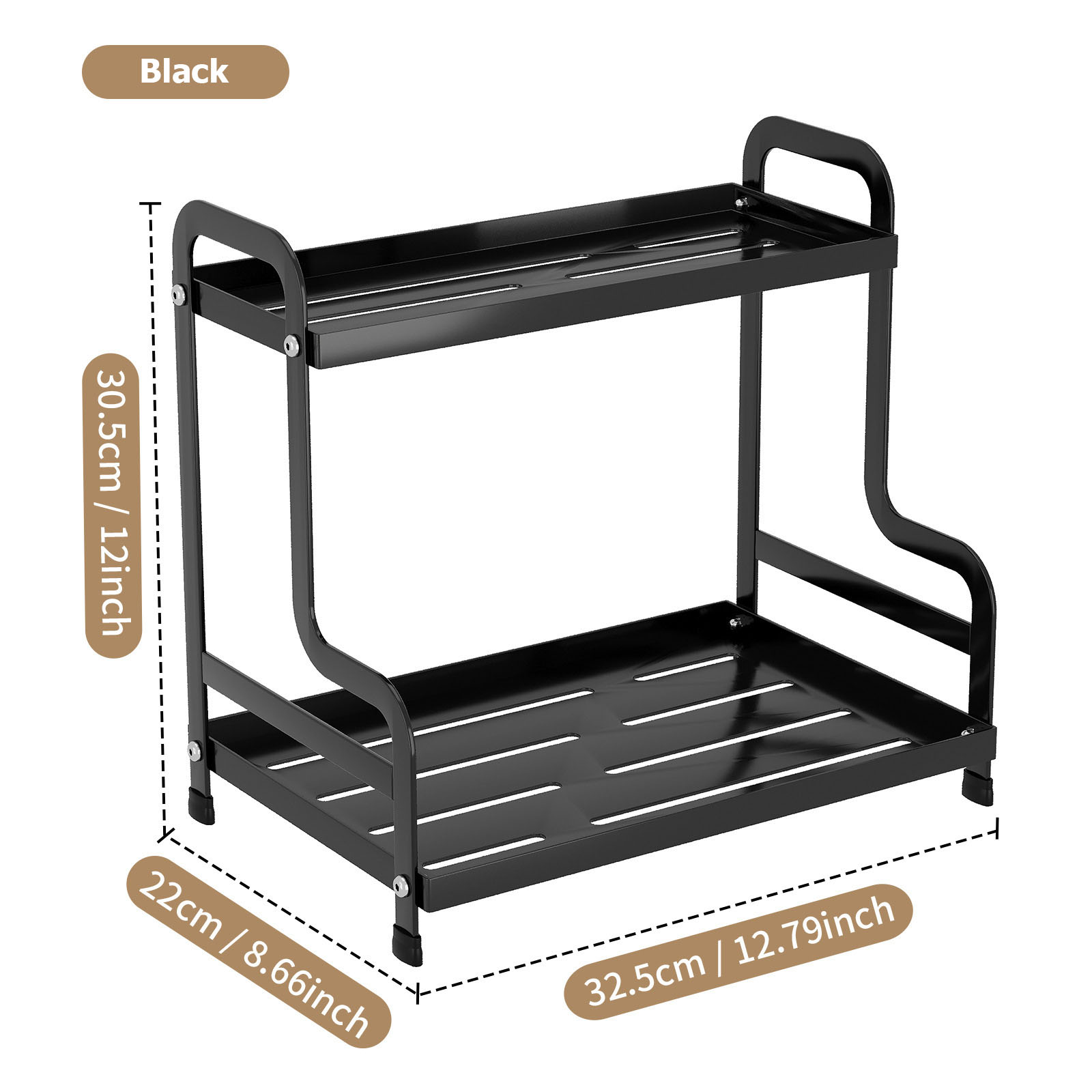 Huishoudelijke artikelen aanrecht kruidenrek 2-laags keuken kruidenorganizer opbergplank kruidenrek voor kast make-up organizer voor ijdelheid