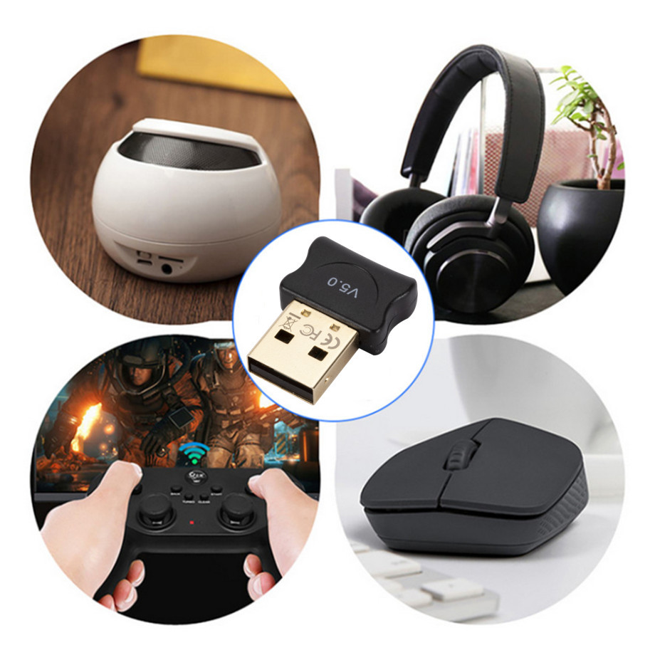 BT 5.0 Bluetooth-compatible Adapter USB Transmitter for Pc Computer Receptor Laptop Earphone Audio Printer Data Dongle Receiver