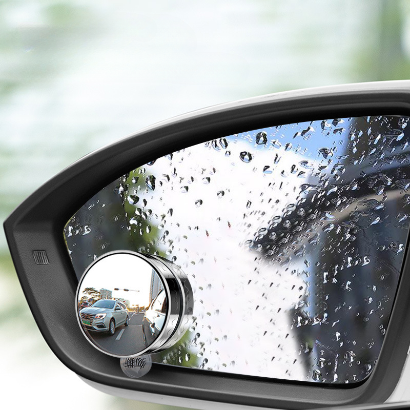 Espejo de punto ciego ajustable de 360 grados, espejo retrovisor convexo auxiliar para coche, marco redondo, espejos gran angular para marcha atrás, 2 uds.