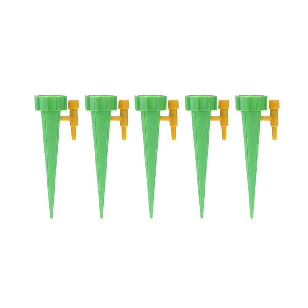 Automatic Drip Irrigation System Self Watering Spike for Flower Plants Greenhouse Garden Adjustable Auto Water Dripper Device: Green 5PCS