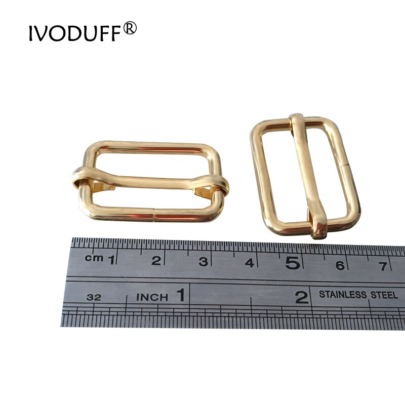 Gold Color Slider Buckle For DIY Bags, Metal Heavy Duty Leather Bag Strap Belt