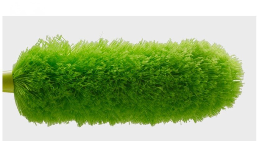 Soft Microfiber Cleaning Duster Dust Cleaner Handle Feather Static Anti Magic Household Cleaning Tools: Green