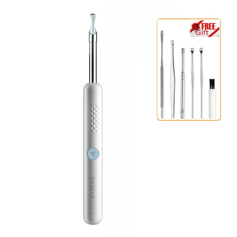 Xiaomi Bebird R1 Wireless Intelligent Visual Ear Sticks Endoscope 300W High Precision Earpick Mini Camera Otoscope Ear Cleaner: White add Accessorie