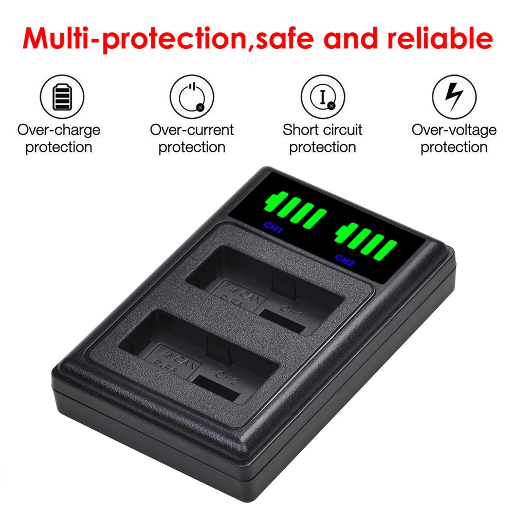 1800mAh LP-E5 LP E5 Battery + LED Dual Charger for Canon EOS Rebel XS, Rebel T1i, Rebel XSi, 1000D, 500D, 450D,Kiss X3,X2,F