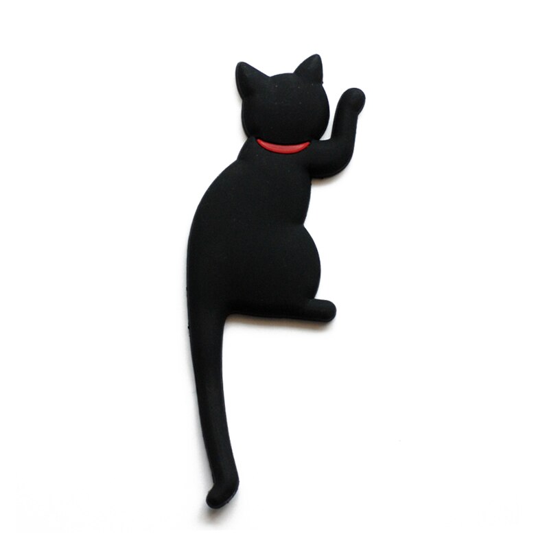 Cartoon Cat Tail Refrigerator Magnet Hook Cute Cat Home Powerful Magnet Hook Multi-functional Storage Hanging Hooks: black