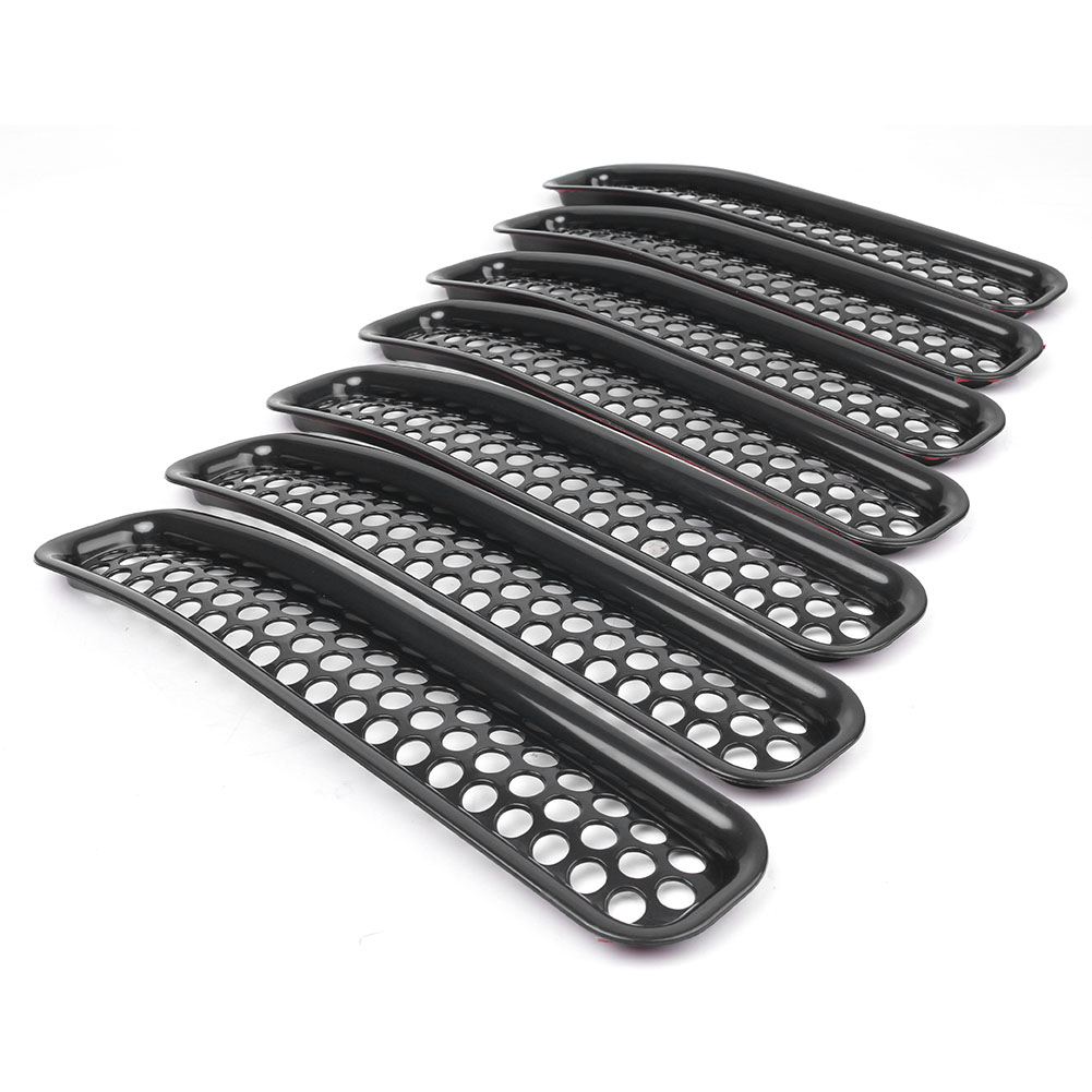 Grille Covers Insert Mesh Grill Voor Jeep Wrangler Tj 1997 1998 1999 2000 2001 2002 2003 2004 2005 2006 7 Pcs 34 Cm * 7 Cm