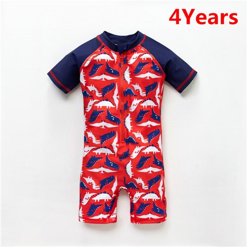 Conjunto de biquini infantil para meninos, roupa de banho estampa de desenho animado para 12 meses a 8 anos, moda praia com estampa de peixe: 4T