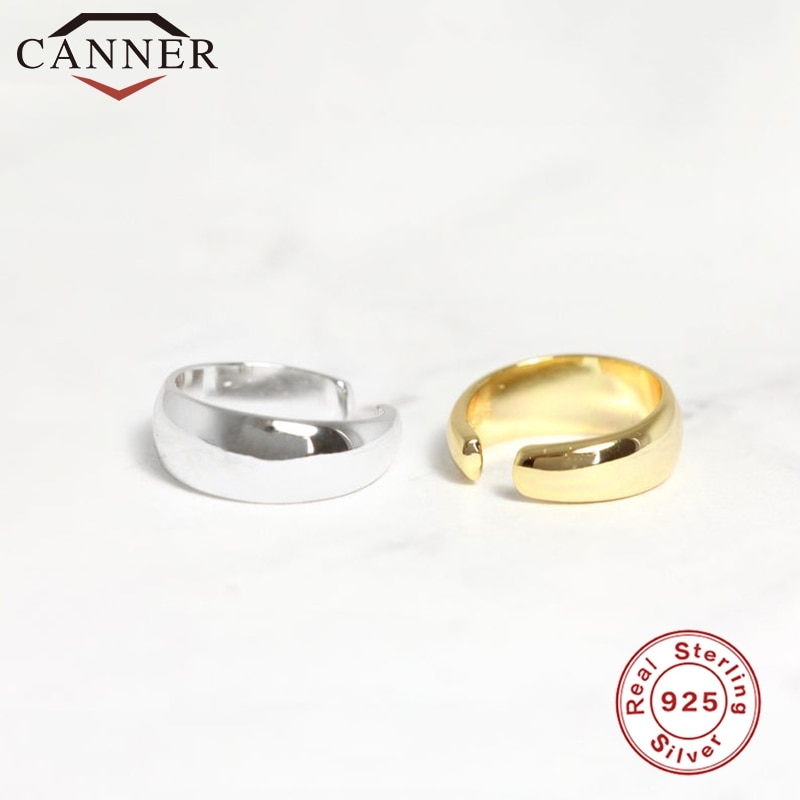 CANNER 925 Sterling Silver Ear Cuff Earring for Women Geometric Circle Ear Clip Personality No Pierced Hole Clip Earrings