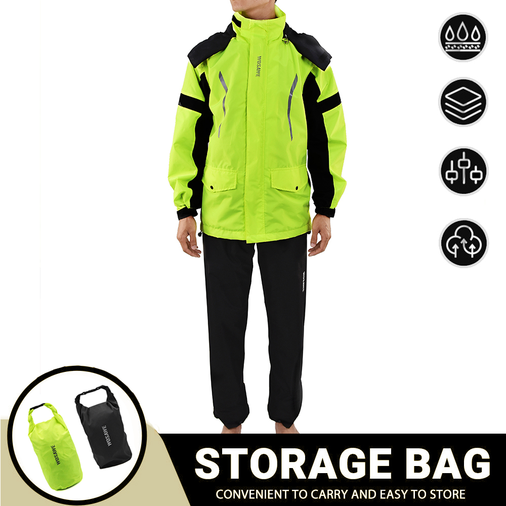 WOSAWE Motocicleta Impermeável Impermeável Masculina Impermeável Terno De Motocross Motocicleta Chuva Jacket Split Chuva Pano