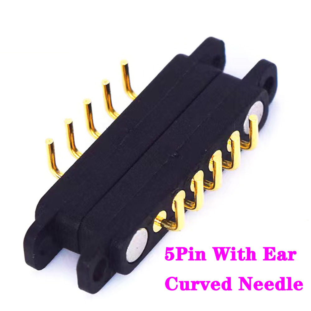 Waterproof DC Magnetic 2 3 4 5 6 7 8 9 10P Spring Loaded Male Female Square with Screw Holes bending needle Pogo Pin Connector