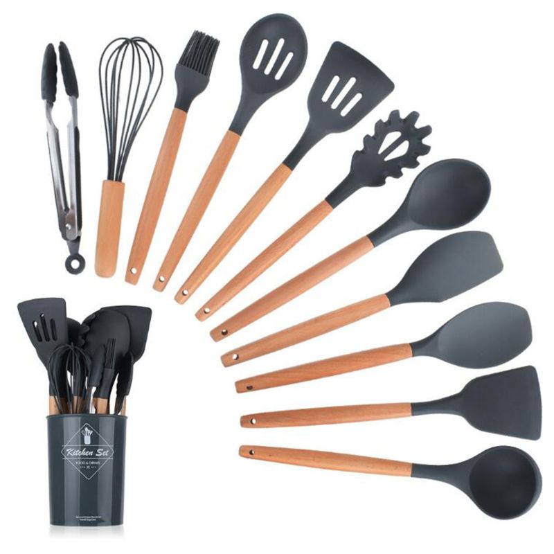 11 Stks/set Non-stick Siliconen Keukengereedschap Spatel Koken Tool Kookgerei: DGY