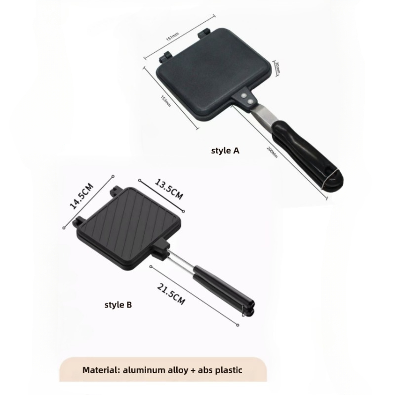 Aluminum Alloy Sandwich Maker Pan Double Sided Frying Pan Non-Stick Sandwich Grill Pan Detachable Sandwich Maker Cookware