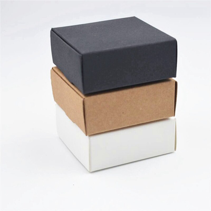 LBER 100 x /Lot Small Kraft Paper Box Cardboard Handmade Soap Box Craft Paper Box Packaging Jewelry Box