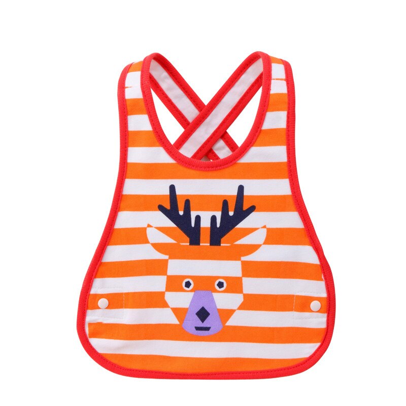 4 Lagen Bandana Slabbetjes Cross Cartoon Baberos Bavoir Cartoon Baby Slabbers Infantil Bandana Slabbetjes Knop Kinderen 0-2 jaar: Orange deer