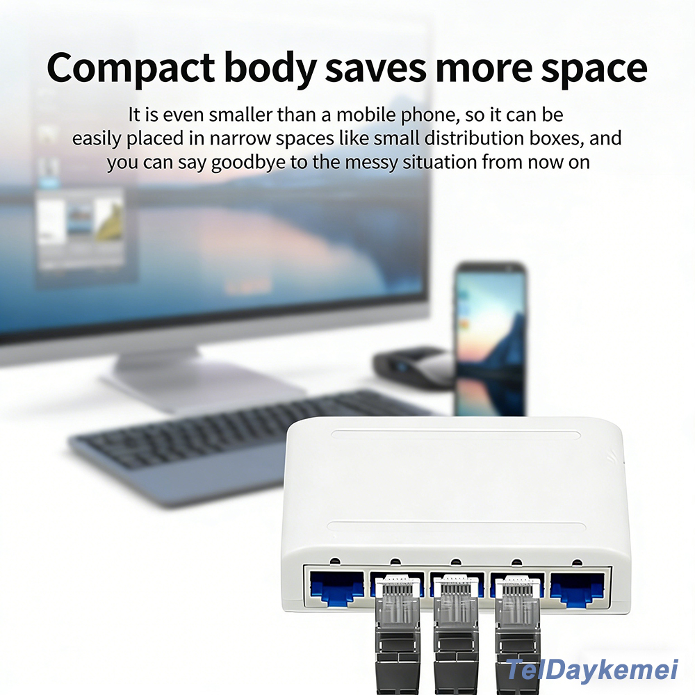 Switch Ethernet Gigabit a 8 Porte 10/100/1000Mbps, Switch di Rete Desktop, Plug & Play, Auto MDI/MDIX, Hub LAN RJ45 per Casa e Ufficio