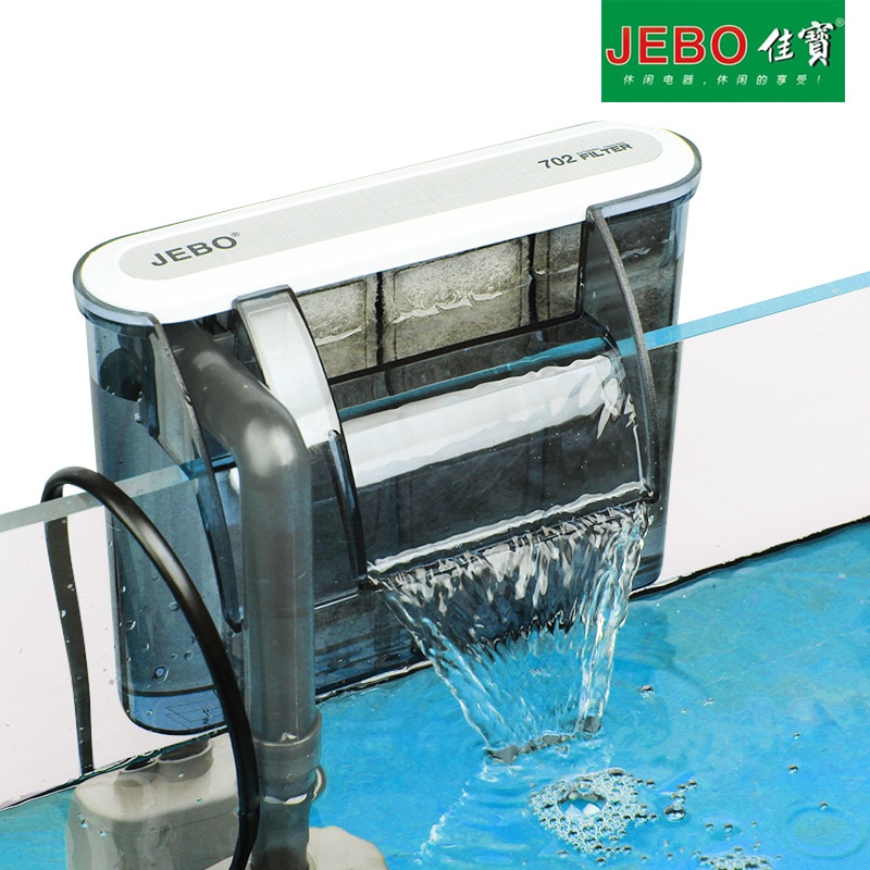 JEBO 3W External Aquarium Filter Waterfall Water Pumps With Active Carbon Sponge Board For Aquarium Filter 702 Inrease Oxygen