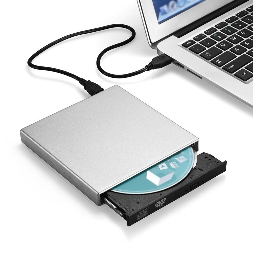 lecteur DVD Externe USB CD-RW Enregistreur DVD/Lecteur CD Lecteur Lecteur Optique pour Ordinateur portable Macbook pc Windows7/8 freeship: Argent