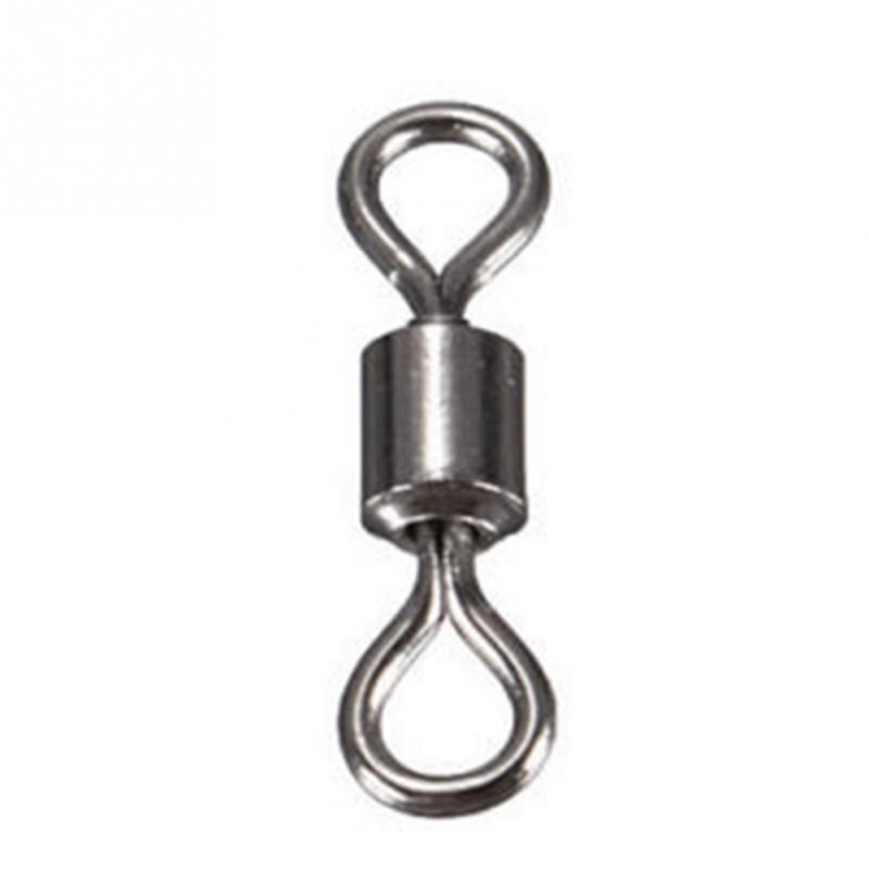 100 stk kugleleje drejelige massive ringe fiskestik runde 8- formede øje rullende svirvler rig havkarpe fiskeredskaber i flere størrelser