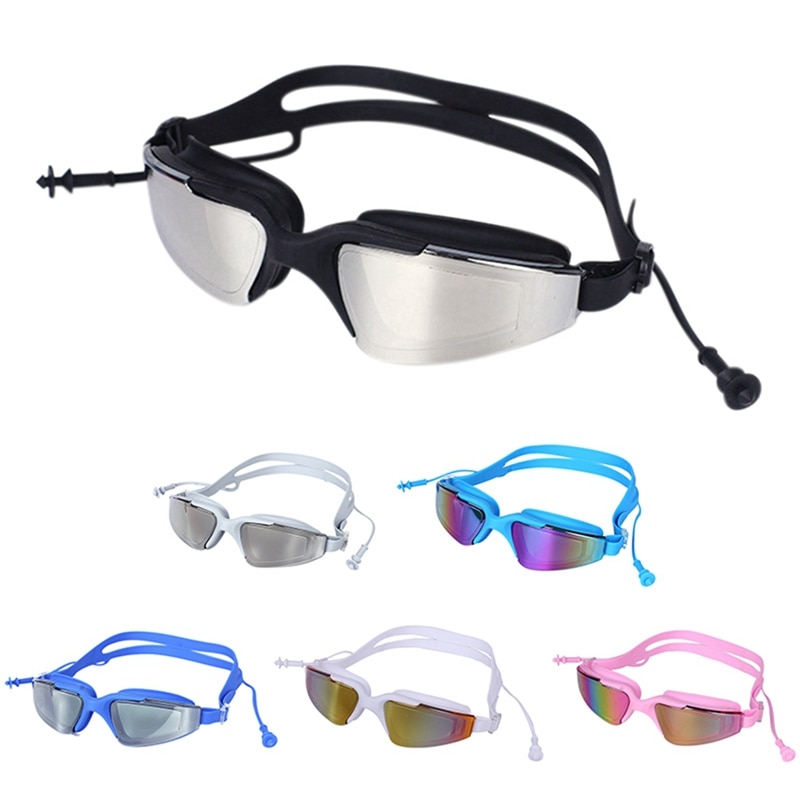 Professionele Zwembril Met Oordopjes Vrouwen Mannen High Definition Waterdicht Stofdicht Anti-Fog Anti-Uv Bril