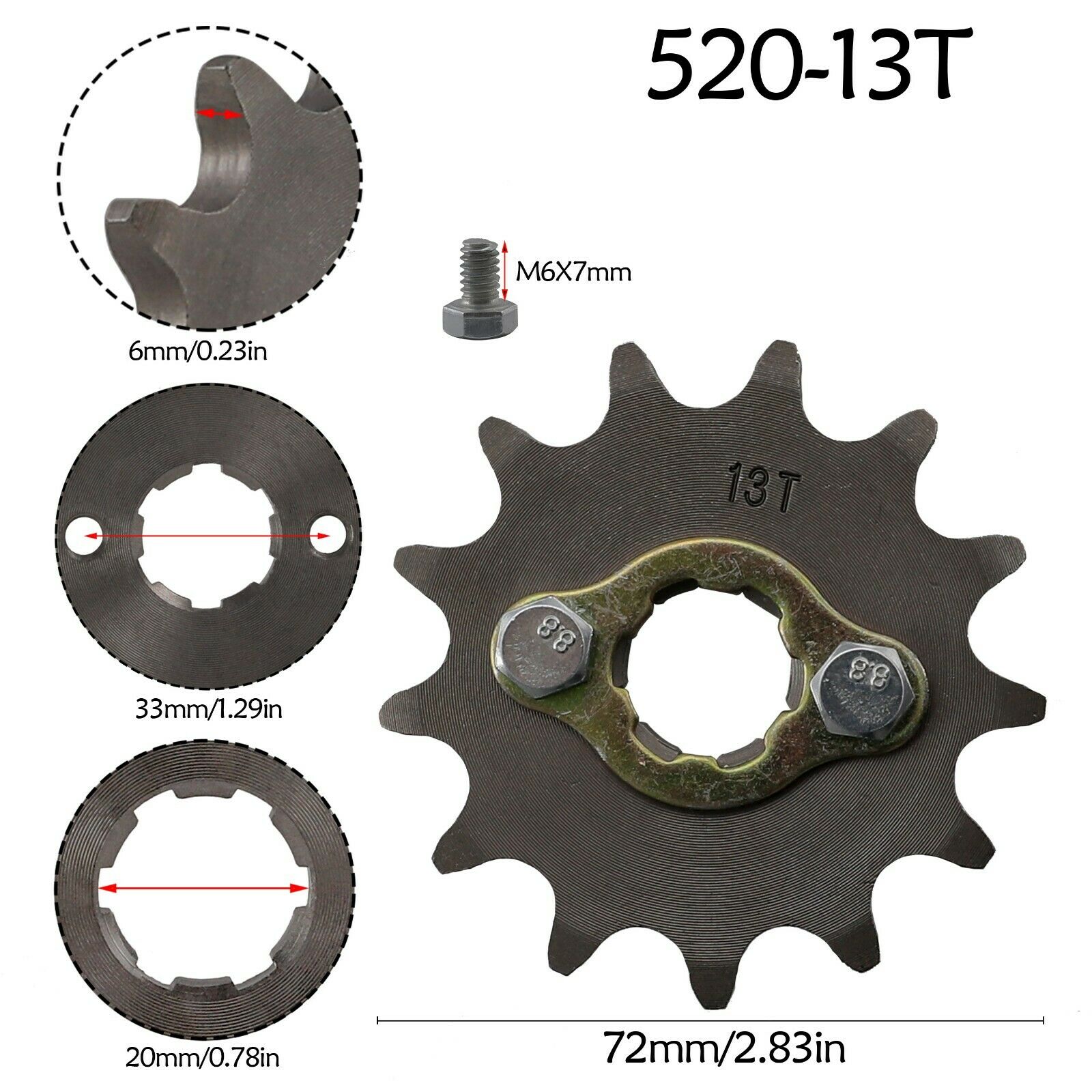520 20mm 11t 13t 15t 16t tandkæde foran motor tandhjul tandhjul til 25cc-250cc atv quad snavs pit cykel buggy motorcykel del