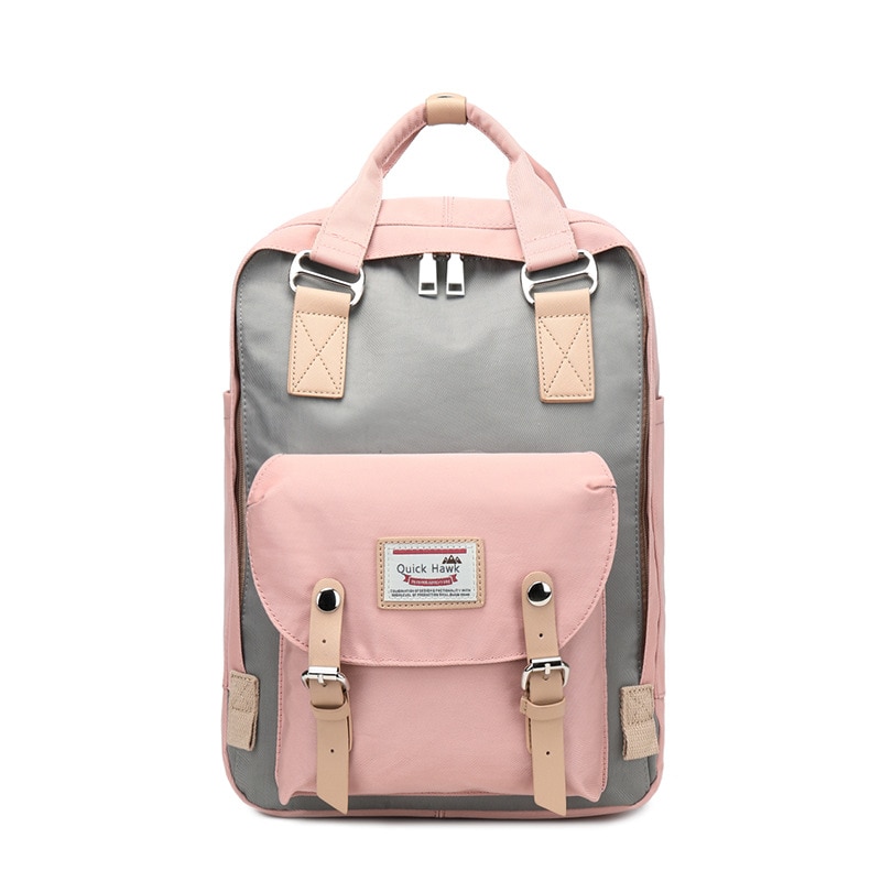 Travel bag solid color Oxford waterproof backpack women's high-capacity school bag women canvas retro laptop backpacks