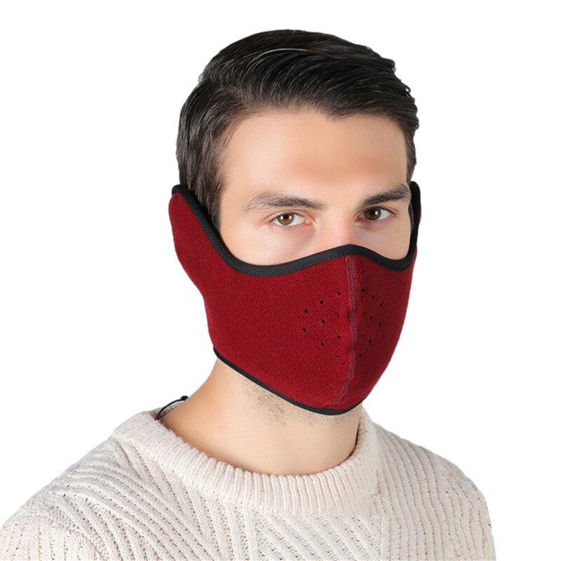 Hiver Thermique Masque Épaissir Polaire Coupe-Vent Hautement Respirant Hommes Femmes Ski Cyclisme Accessoires de Sport En Plein Air: wine red