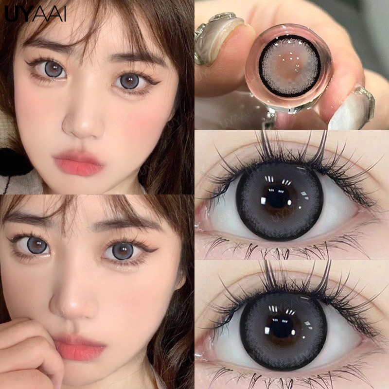 UYAAI lentilles noires de grand diamètre 15mm lentilles de 14.5mm lentilles de Contact colorées pour les yeux lentilles pour grands yeux lentilles d'aspect naturel