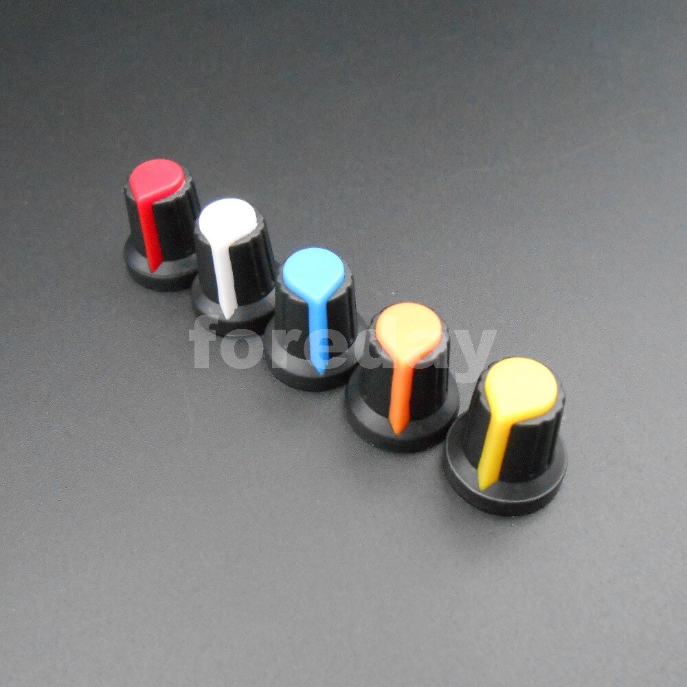 1000PCS X 6mm WH148 potentiometer AG2 Plastic knob cap M6 Plum Handle for amplifier Yellow Red White Orange Blue *FD661-665