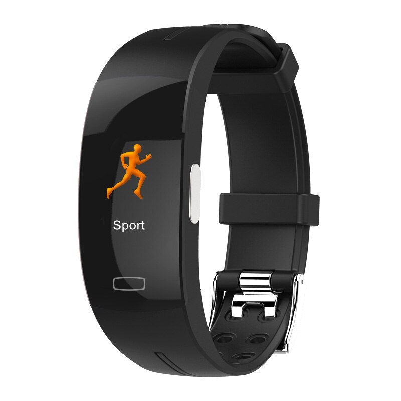 P3 Plus montre intelligente PPG + ECG moniteur de fréquence cardiaque précis moniteur de pression artérielle rapport météo Bracelet pk Fitbits android IOS: black