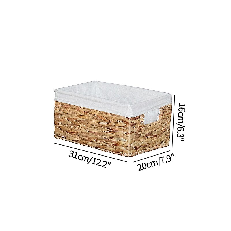 cestas de almacenamiento Cestas tejidas de almacenamiento para el hogar, cesta grande con asa para organizar la ropa, armario, organizador de artículos diversos: woven basket S