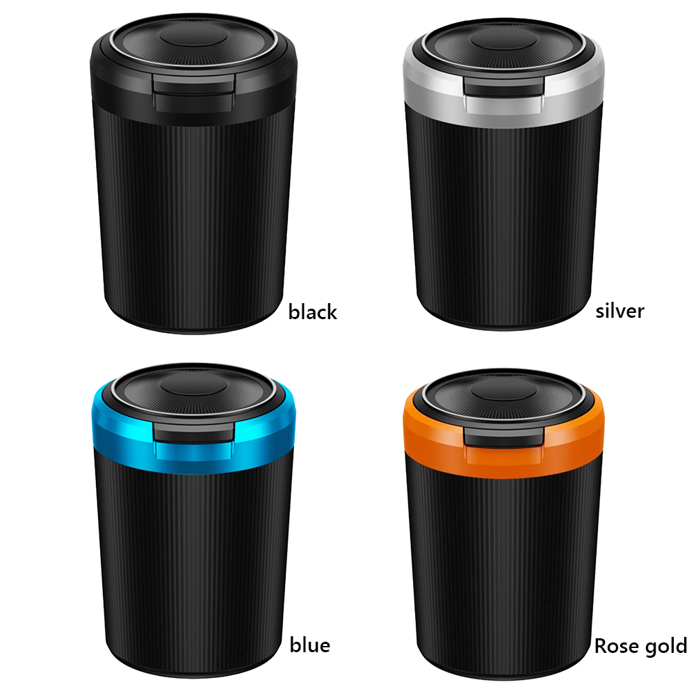 Car Ashtray with Lid Portable Ash Tray Multi-Function Mini Car Trash Can Stainless Steel Ashtray for Car Travel Agency
