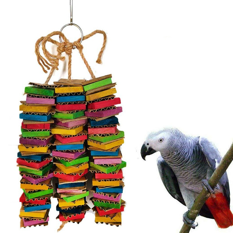 Papegaai Speelgoed Voor Grote Vogels Kartonnen Grote Vogel Speelgoed Afrikaanse Grey Papegaaispeelgoed Natuurlijke Houten Vogelkooi Kauwen Speelgoed Met WJ901
