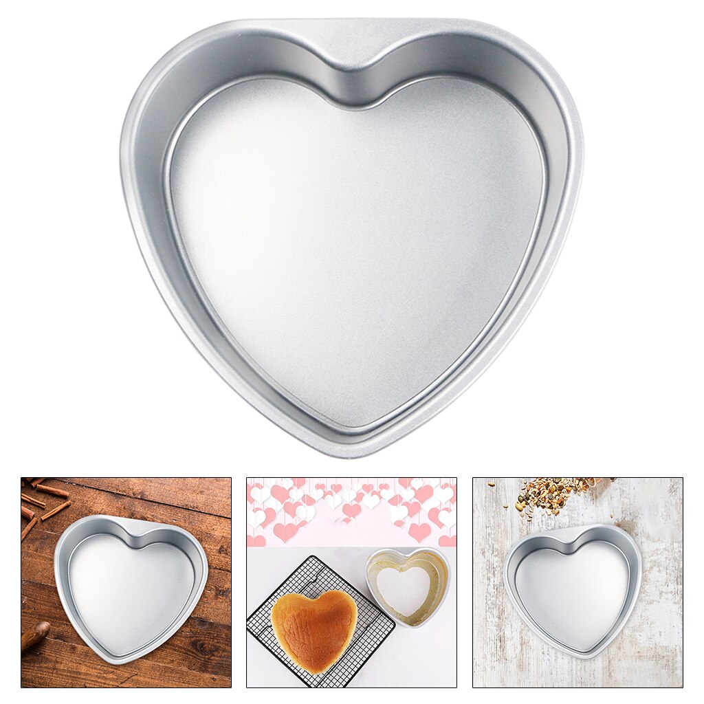 W kształcie serca w kształcie serca gęste aluminium ze stopu tort czekoladowy patelnia DIY forma robić pieczenia narzędzie 8 cal