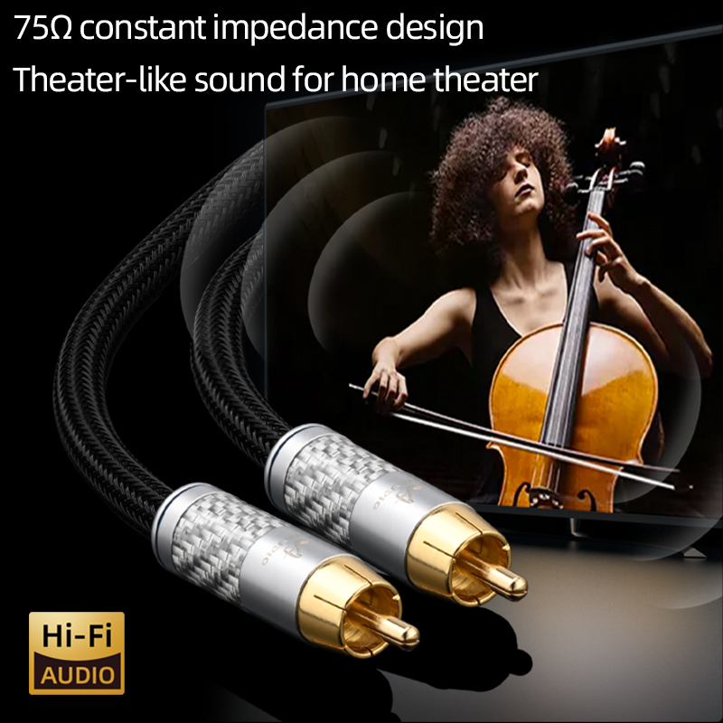 ATAUDIO 75Ω HiFi RCA Coaxial Digital Audio Cable OCC Conductor RCA Male to Male SPDIF Coaxial 5.1 /7.1 Sound for Home Theater