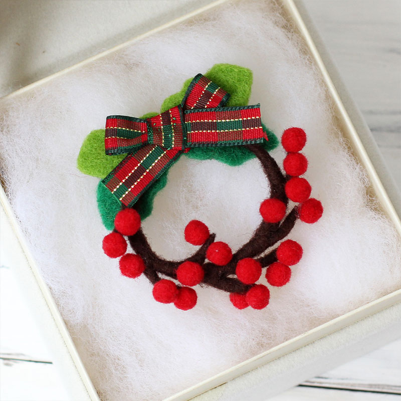 LMDZ-broche de fieltro para manualidades, Kit de fieltro de lana hecho a mano, corona de decoración de Navidad, árbol de Navidad de Santa Claus, 1 ud.