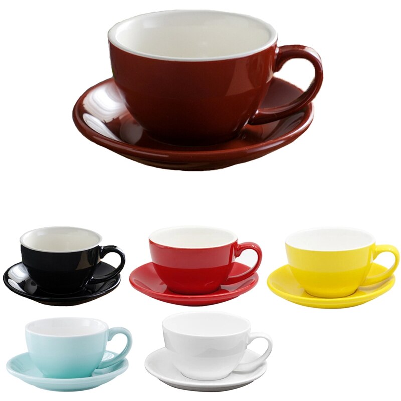 300Ml, Prachtige Keramische Koffie Beker En Lepel Set, , Grote Capaciteit Cup, Europese