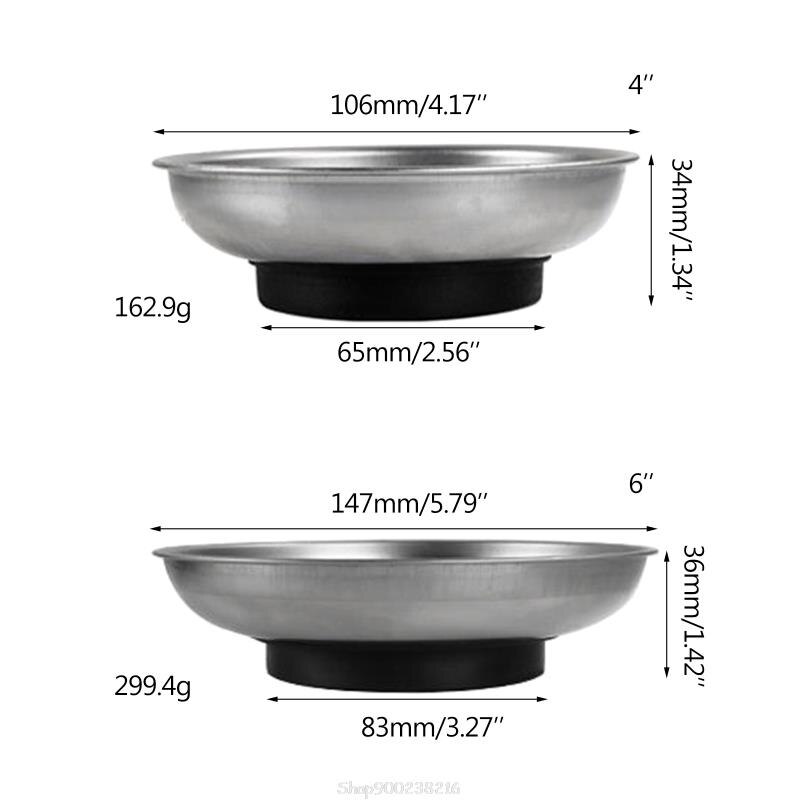 Portable Magnetic Trays Round Magnetic Trays Tools Parts Tray Holder for Bolts/ Nuts/ Small Parts 4inch/6inch AR02 22