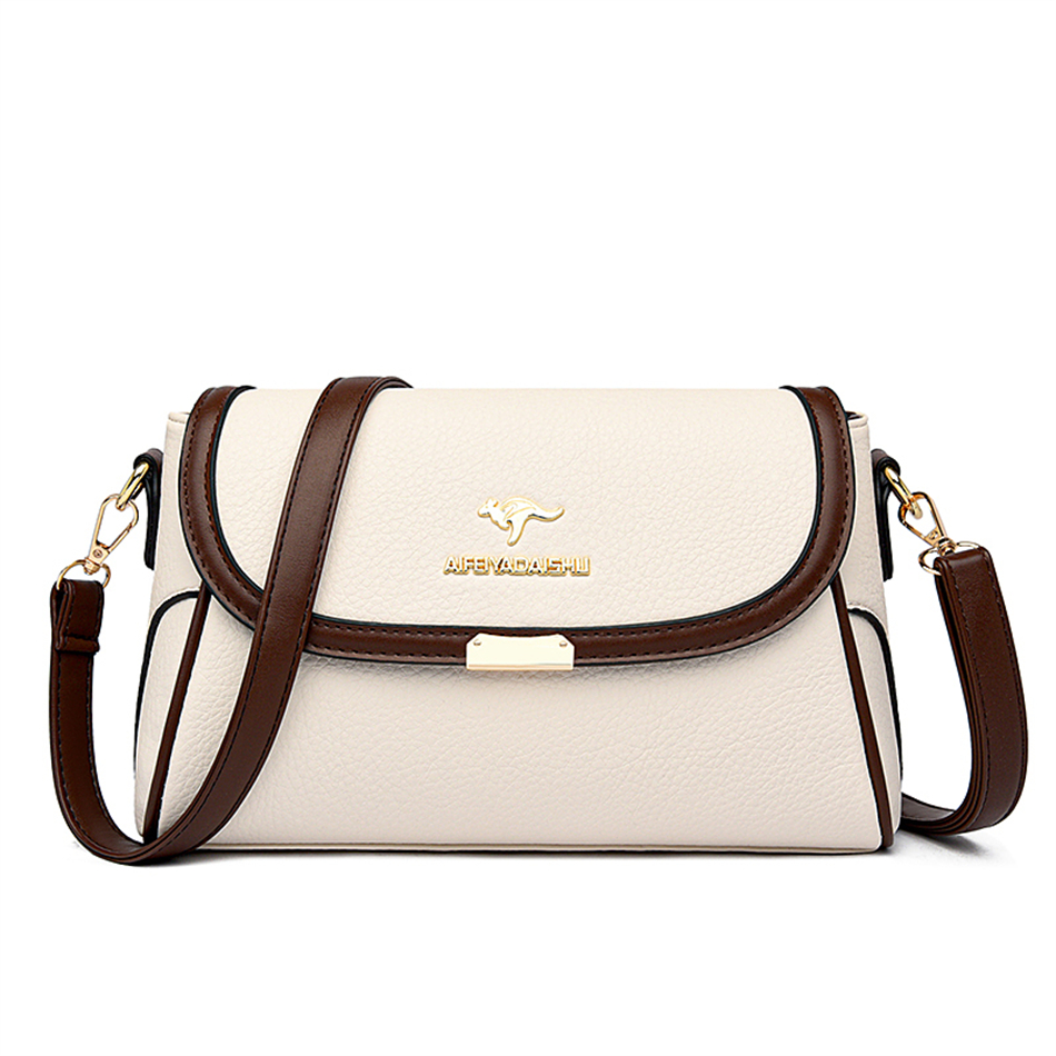 Effen Kleur Lederen Kleine Schoudertassen Voor Vrouwen 2024 Messenger Tassen Met Strapdesigner Crossbody Tas Sac Amain