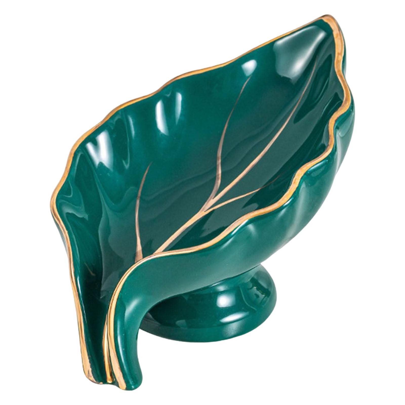 Keramische Zeepbakje Drainage Lade Rek Doos Opbergcontainer Zeephouder Voor Badkamer Toiletbad Decor: green