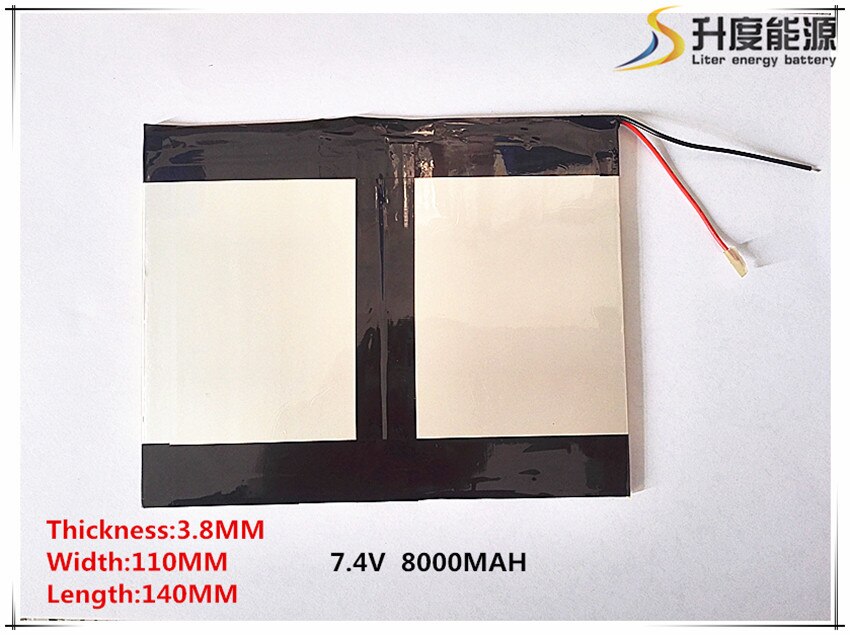7,4 V 6,6 Ah 8000 mah de gran capacidad ultra-delgado batería tablet MID (grueso) 3,8 * (ancho) * 140*110mm (largo)