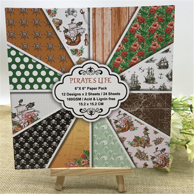 6"X6"the PIRATE LIFE patterned paper Scrapbooking paper pack handmade craft paper craft Background pad