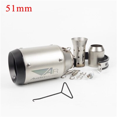 Carbon Fiber Escape System with DB kille Universal 51MM 60MM AR Austin Racing Motorcycle Exhaust Pipe For GSXR600 Z1000 ER6N K7: H