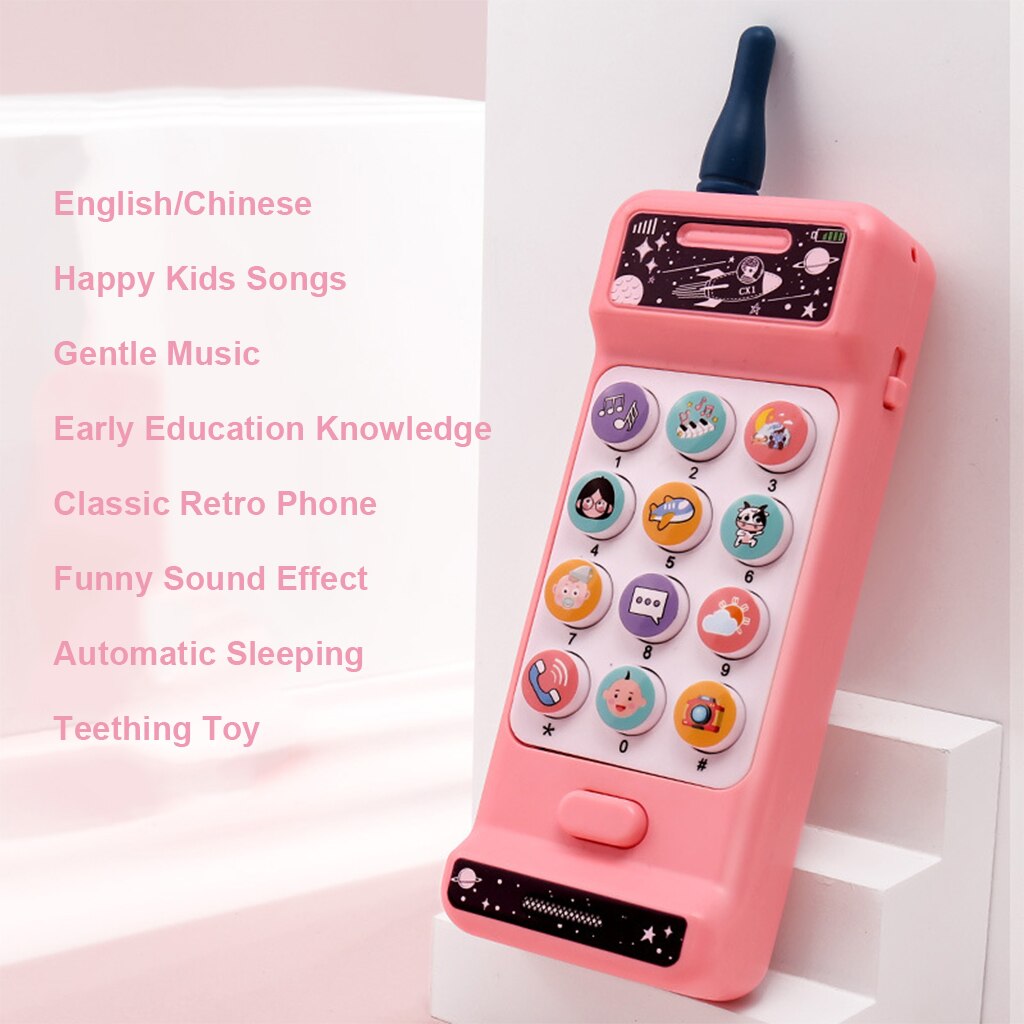Stijlvolle Retro Muziek Telefoon Baby Bijtring Early Learning Educatief Speelgoed