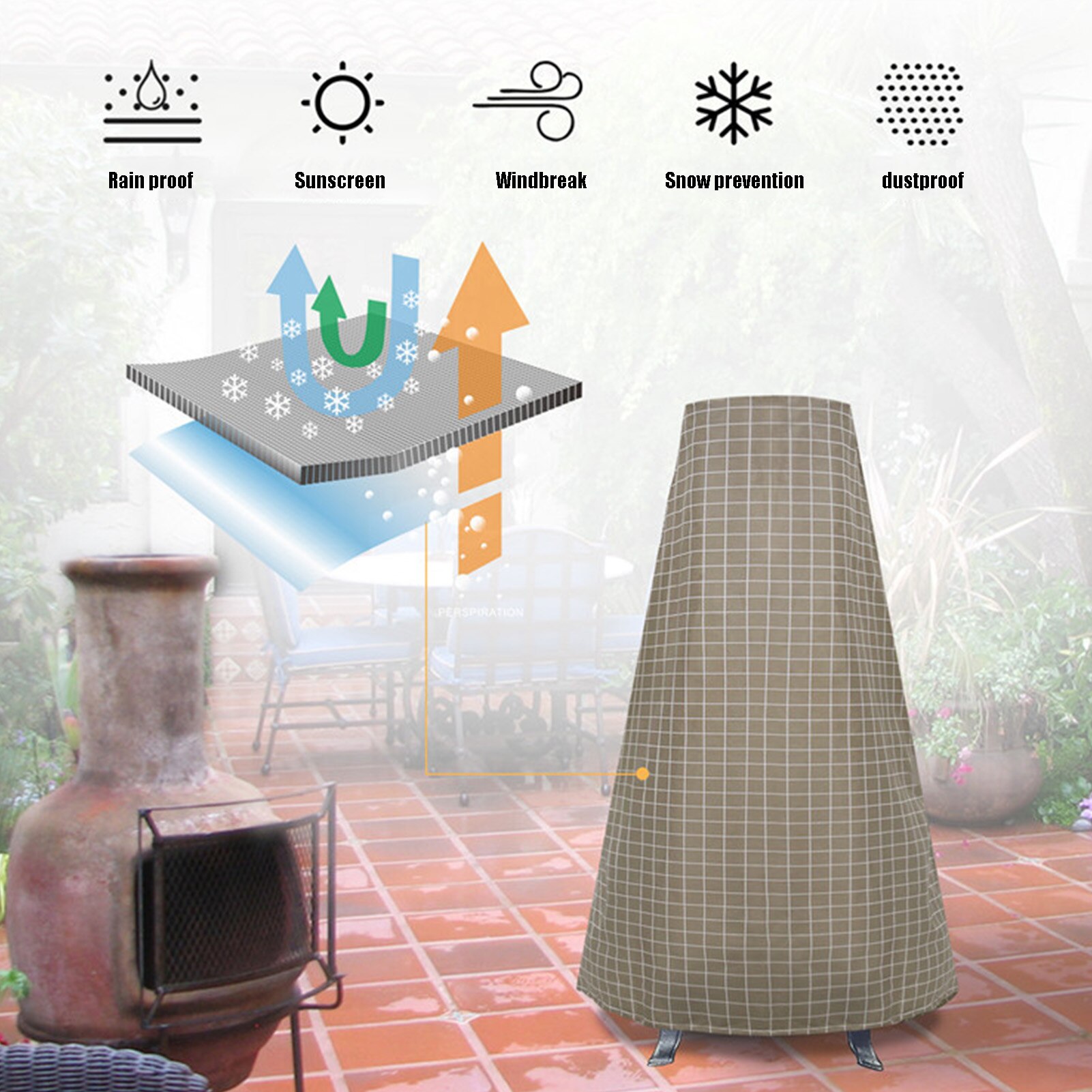 draussen Feuerstelle Abdeckung Wasserdicht Staub-nachweisen Heizung Abdeckung Schutz dauerhaft Oxford Tuch Herde UV Schutzhülle