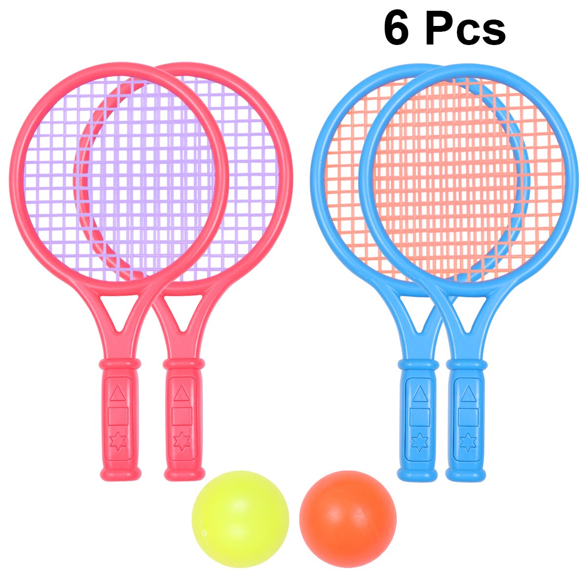 2 Sets Kleine Size Childrens Tennisracket Set Kleuterschool Leisure Sport Plastic Tennisracket Met 4 Pcs Tennisballen